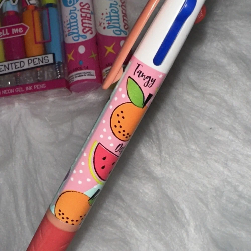 Smens Scented Pens Black Ink Medium Point 8 Count Lot Sugar Skull‎ Neon Glitter